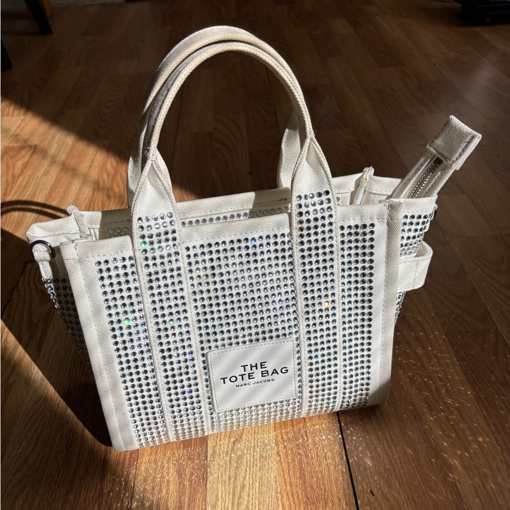 Marc Jacobs White Tote with Silver Accents